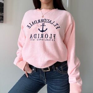 Vintage Pastel Pink Oversized Crewneck Sweatshirt